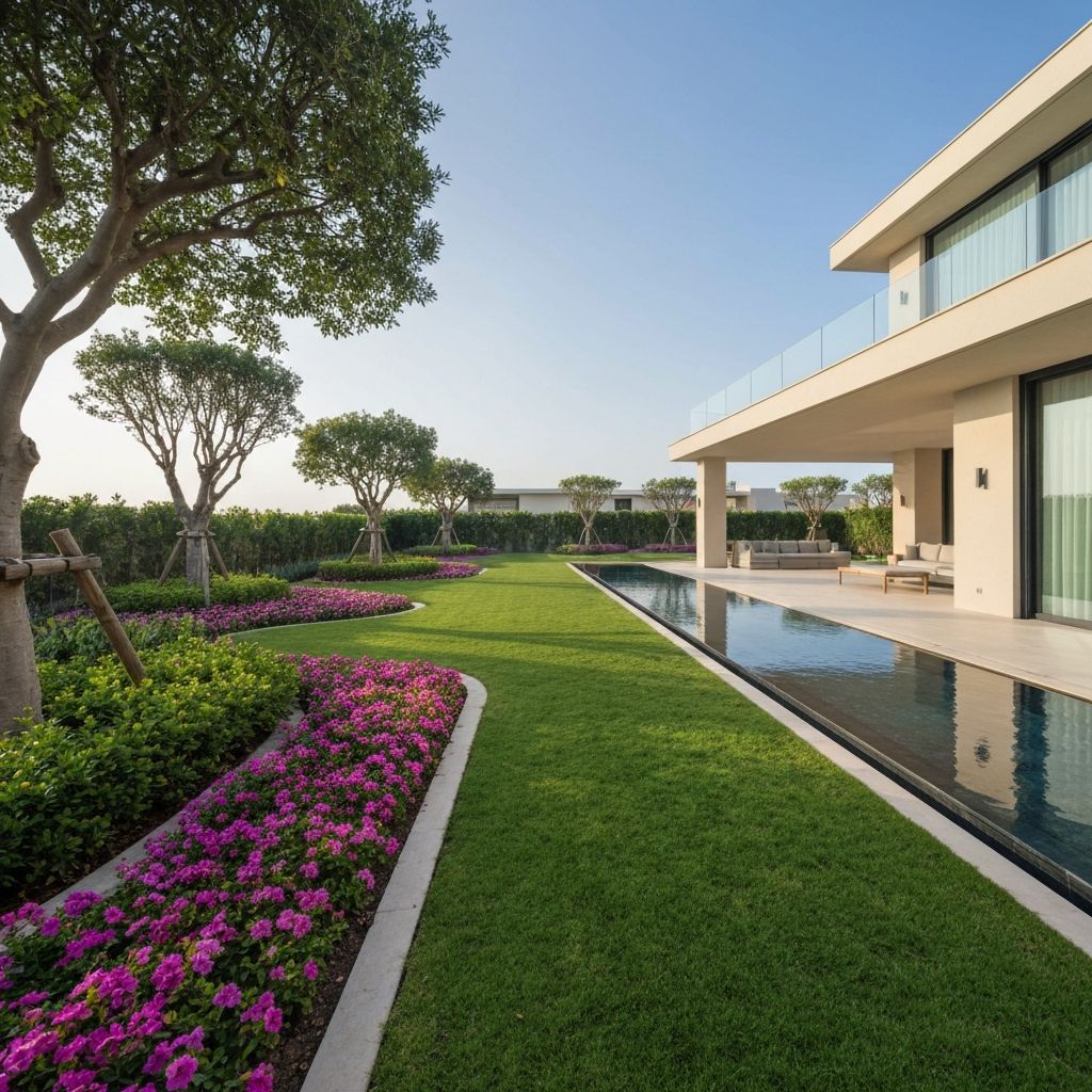 حديقة فيلا فاخرة